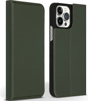 Produktbild von Accezz Premium Leather Slim Klapphülle iPhone 13 Pro Max - Grün