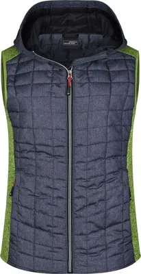 Produktbild von Weste im stylischen Materialmix kiwi-melange/anthracite-melange, Gr. M
