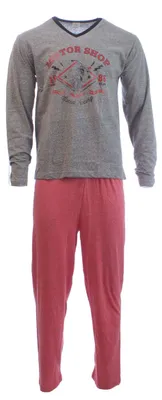 Produktbild von Herren Pyjama Motorshop V-Kragen XL