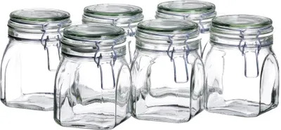 Immagine prodotto di Domestic 925339 "Gothika" - Barattolo per conserve, 750 ml, con chiusura a clip (set da 6)