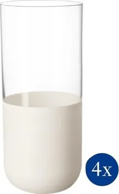Produktbild von Villeroy & Boch Manufacture Rock Blanc Glass Longdrinkbecher Set 4tlg. je 300ml