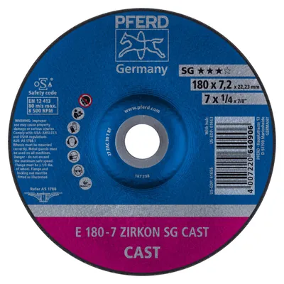 Produktbild von PFERD 62217738, Schneidedisk, Eisenguss, 18 cm, Jede Marke, Flache Mitte, 2,22 cm