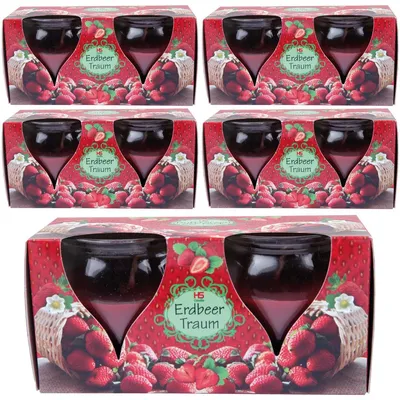 Image de Bougie parfumée "Création" - Paquet de 10 bougies parfumées, senteur "Rêve de fraise"