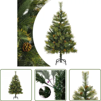 Immagine prodotto di The Living Store Albero di Natale artificiale pieghevole con pigne 120 cm