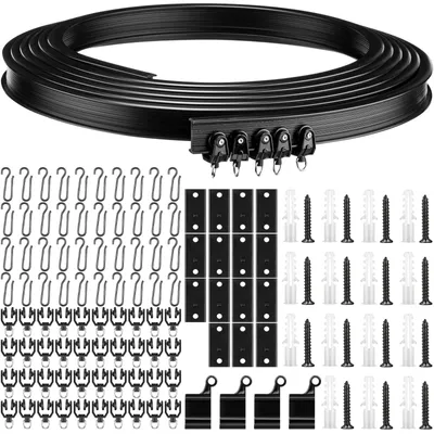 Imagen del producto de Omgoods - Riel flexible para cortinas de techo, de 5 metros, con materiales de fijación incluidos