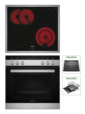 Produktbild von Siemens iQ100 MKE2KA175 SET, Glaskeramikkochfeld, 4 Zone(n), Glaskeramik, Schwarz, Touchsteuerung, 58,3 cm