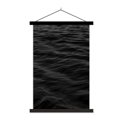 Produktbild von MuchoWow® Textilposter Wellen - Wasser - Schwarz - Weiß 40x60 cm mit schwarzem Rahmen - Wanddekorationen