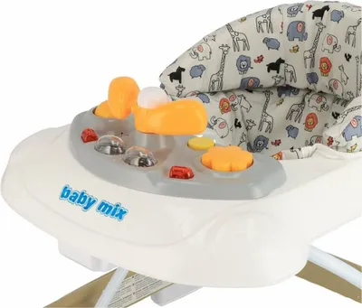 Obrázek produktu pro 47977 Chodítko S Volantem Se Silikonovými Kolečky Cappuccino