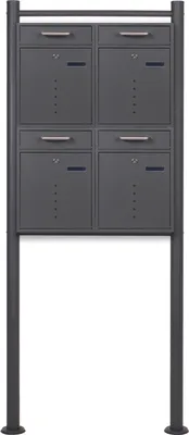 Immagine prodotto di cassetta postale 2x2 V51 in antracite Cassetta postale con supporto per cassetta postale e finestre di visualizzazione Cassetta postale
