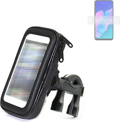 Produktbild von K-S-Trade Fahrrad-Halterung kompatibel mit Huawei Y7p Handy-Halterung Halter Lenkstange Fahrradhalterung Motorrad Bike Mount Wasserabweisend