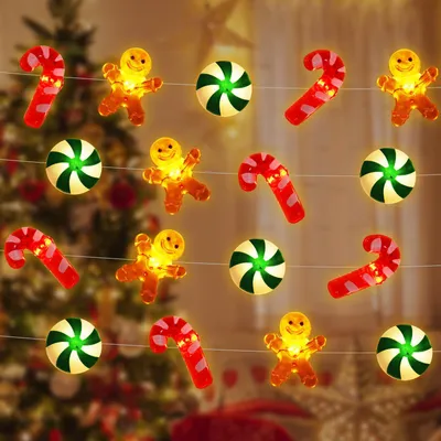 Lichterkette 3 m, 30 LEDs, Lebkuchenmann, Weihnachtsdekoration