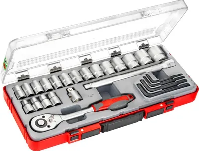 Zdjęcie produktu dla Zestaw kluczy nasadowych CONNEX 1/2" 25-częściowy, COX580225