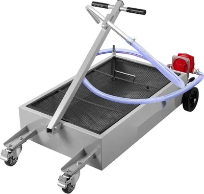 Image de Bac de vidange d'huile 15 gallons- Réservoir de vidange d'huile plat- Bac de vidange d'huile pour grandes vidanges Poignée pliable- avec pompe- tuyau- roulettes pivotantes- pour voitures- SUV et autres