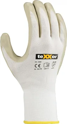 Produktbild von 12 Paar Nylon-Strickhandschuhe NITRIL BESCHICHTET Größe 8
