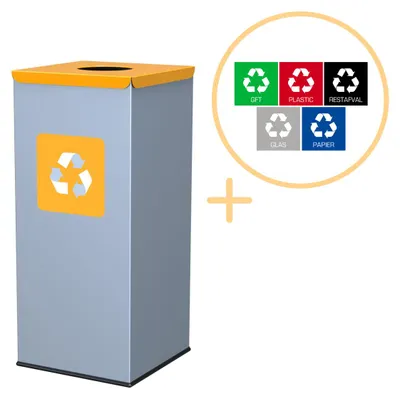 Obrázek produktu pro Alda Eco - Čtvercový odpadkový koš 60l - Žlutý