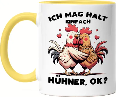 Produktbild von Ich mag halt einfach Hühner, ok? Süße Hühner Tasse Gelb - Bauernhof Entspannung