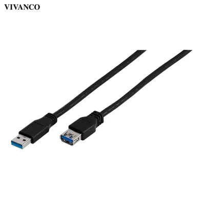 Produktbild von ViVanco™CE U8 30 3B, 3 m, USB A, USB A, USB 3.2 Gen 1 (3.1 Gen 1), 5 Gbit/s, Schwarz