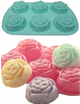 Produktbild von MTSidea Silikonform für Cupcakes und Muffins, Rosenform