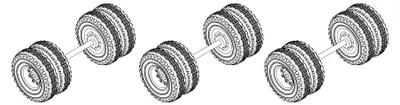 Imagen del producto de Juego de 3 ruedas traseras para remolque Turbo Racing, modelo C50