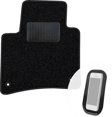 Produktbild von moto-MOLTICO Fahrer Fußmatte Auto Velours Fahrerseite Autoteppiche Schwarz Fahrermatte 1-teilig passend für VW Touareg I 2002-2010