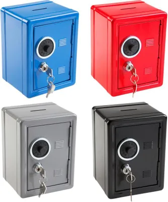 Produktbild von Spartresor Geldkassette Spardose Sparbüchse / Größe: 12x10,5x16cm / Farbe: blau