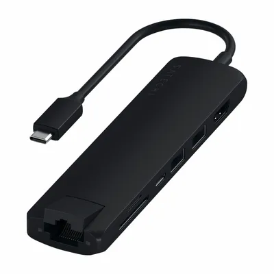 Produktbild von Satechi ST-UCSMA3K - Kabelgebunden - USB 3.2 Gen 1 (3.1 Gen 1) Type-C - 60 W - 10,100,1000 Mbit/s - Schwarz - 4K Ultra HD