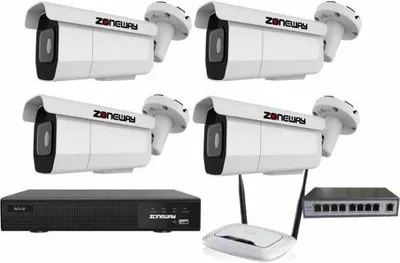 Obrázek produktu pro 8MPx ZOOM kamerový IP POE set - 4x NC971, POE switch 4 + 1, NVR | ZONEWAY 4-NC971-3016
