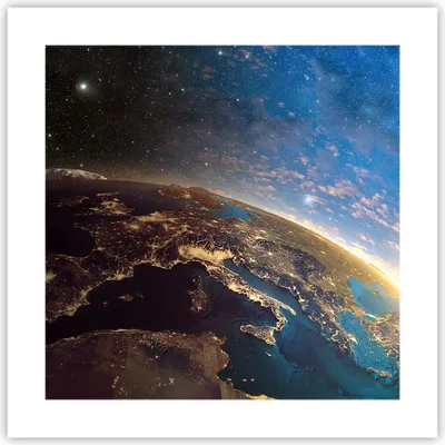 Produktbild von Poster - Poster ohne Rahmen - Kosmos Erde - 40x40 cm - Wand Bild - Wanddeko - Wandbilder - Kunstposter - Wandposter - Bilder - Kunstdruck - Wanddekoration - Wandbild - P2XAC40x40-3809