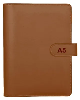 Produktbild von Ringbuch A5 Kunstleder Braun 6 Ringe Binder Organizer mit Kartenfächern und Stiftschlaufen