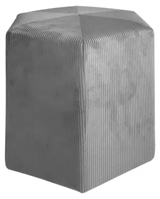Image de Pouf velours côtelé 35 cm gris