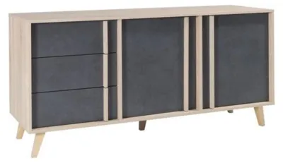 Immagine prodotto di Buffet medio modello MALMO grigio. Mobile design stile SCANDINAVO. Effetto ultra trendy per il tuo soggiorno.