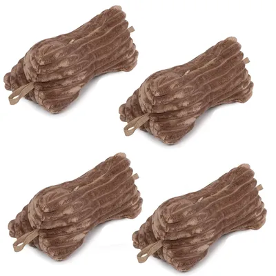 Zdjęcie produktu dla Poduszka do czytania H&F 37x17 cm | 4 sztuki | poduszka na szyję i poduszka na sofę, łóżko i w podróży | można prać, brązowa imitacja zamszu
