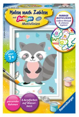 Produktbild von Ravensburger Malen nach Zahlen 28695- Süßer Waschbär - Kinder ab 7 Jahren