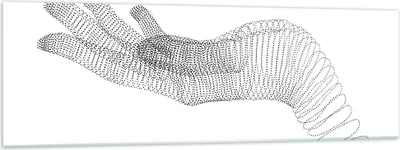 Produktbild von Bilder auf glas - Einteilig - Hand Grafik weiß - 160x50cm - Glasbilder - Wandbilder - Bilder - zum Aufhängen bereit - Wanddekoration aus Glas - Glas Bilder - Wandbild auf Glas - GAB160x50-4427
