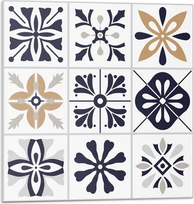 Produktbild von Dekorative Muster In Fliesen – Selbstklebende Fliesen – Wandverkleidung – Wandpaneel – PVC Fliesen – Vinylflisen – PCV Flisen – Selbstklebend – Wanddeko – 9 Stück 30 x 30 cm