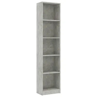 Obrázek produktu pro vidaXL Regál na knihy 5 přihrádek betonově šedý 40x24x175 cm výrobek z odvozeného dřeva