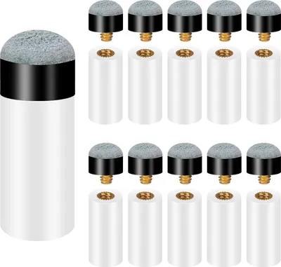Produktbild von 10 Stück Billardqueue-Spitzen - Ersatz-Schraubspitzen - 12 mm grau - Zubehörset für Billard- und Snookerqueues