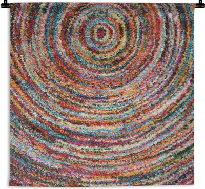 Produktbild von MuchoWow® Wandteppich Wandbehang Kreis - Farben - Teppichboden 150x150 cm Tapisserie Dekoration Wandtuch - Wohnaccessoires - Modernes