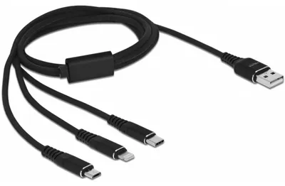 Immagine prodotto di Cavo Lightning Delock, solo per la ricarica - da USB maschio a Micro-USB tipo B, Lightning, 24 pin USB-C maschio