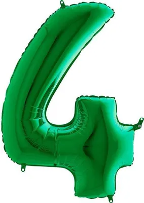 Zdjęcie produktu dla Balon foliowy Cyfra 4 Zielona - 102 cm Grabo