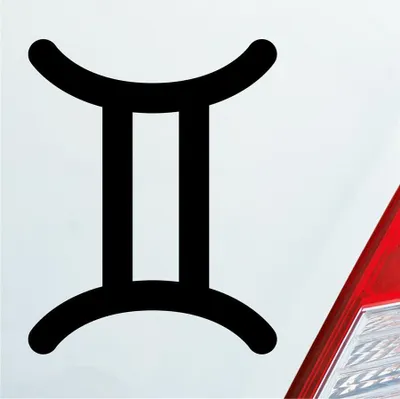 Produktbild von Auto Aufkleber Gemini Zwilling Sternzeichen Sterne Horoskop 8x10 cm Schwarz Matt Sticker Heckscheibenaufkleber