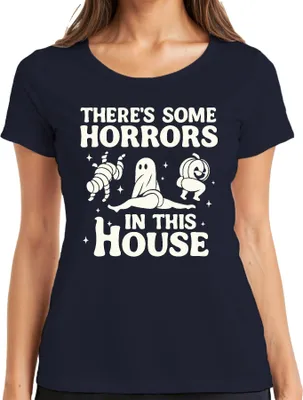 Obrázok produktu pre Halloween Geist Twerking Lustig Damen T-Shirt, Navy, L