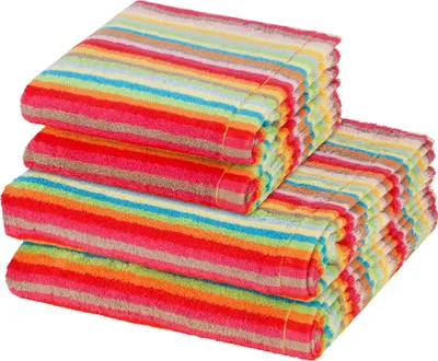 Produktbild von Cawö Lifestyle 2 X Handtuch 2 X Duschtuch im Set Weich und pflegeleicht, Farbenfrohes Design, Hochwertige Qualität 4er Set