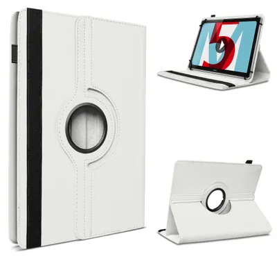 Produktbild von Tablet Hülle Huawei MediaPad M5 Lite Tasche Schutzhülle Case Cover 360° DrehbarFarbe 360 Uni:Weiss