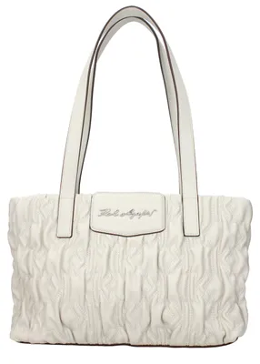 Image de Karl Lagerfeld cabas polyester gris, froncé, signature argentée