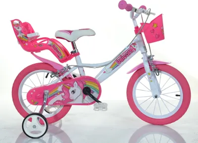 Produktbild von 16 Zoll Kinderfahrrad Mädchenfahrrad Dino Bikes Unicorn Einhorn