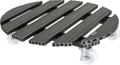 Produktbild von Famanu Pflanzentrolley für Innen und Außen - Plantentrolley aus Holzfaserverbundstoff, anthrazit - Tragkraft 120 kg
