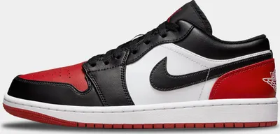 Obrázok produktu pre Nike Jordan 1 Low Bred Toe Black Red Chicago Retro Sneaker Herren Neu - 47