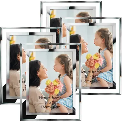 Produktbild von Bilderrahmen 4er-Set 13x18 cm Glas Silber Tischaufsteller