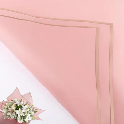 Produktbild von Famanu Geschenkpapier 20 Bögen wasserfest - Rosa mit goldener Rand